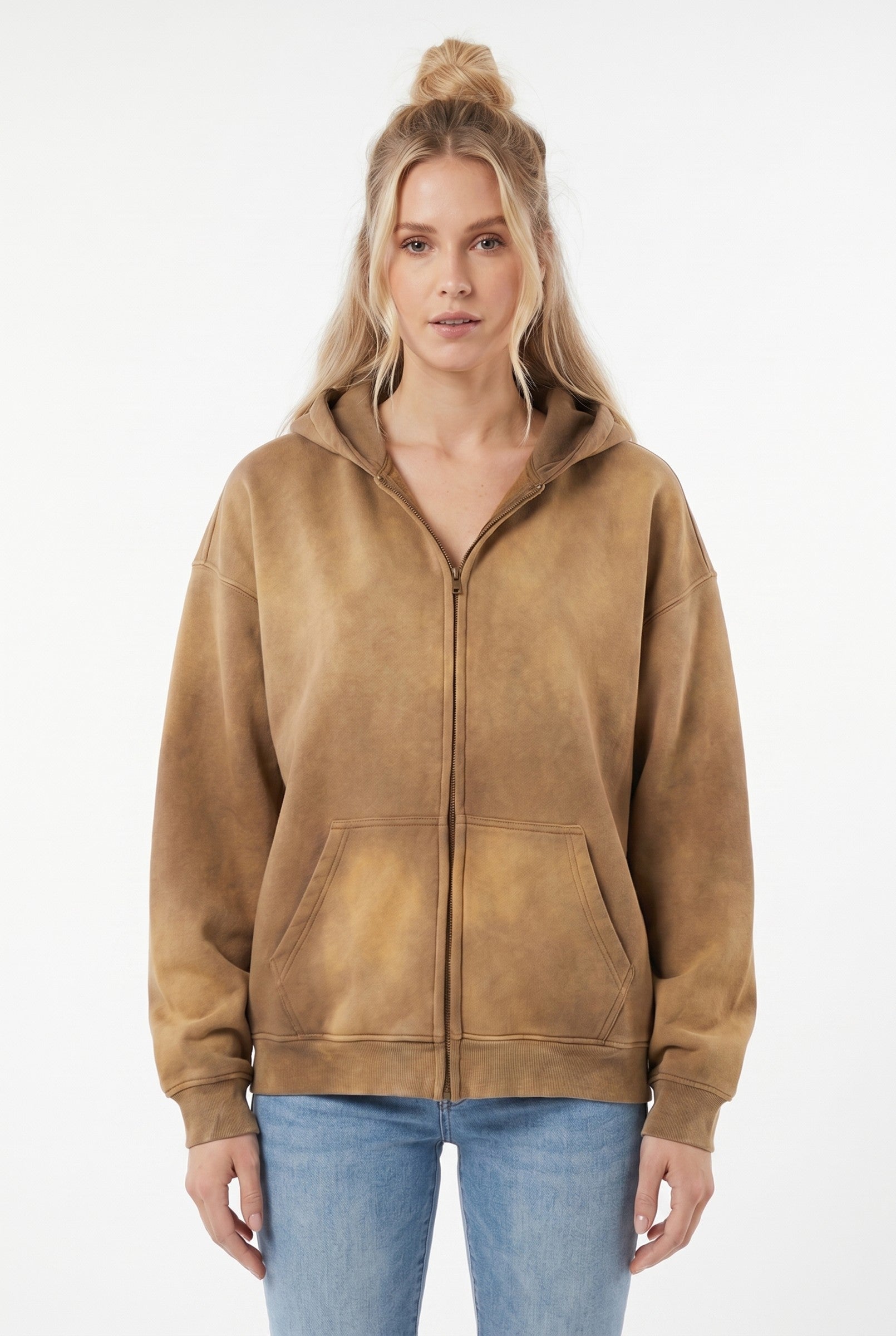 Women's Cozy Acid Wash Zip Hoodie | Wren & Co.