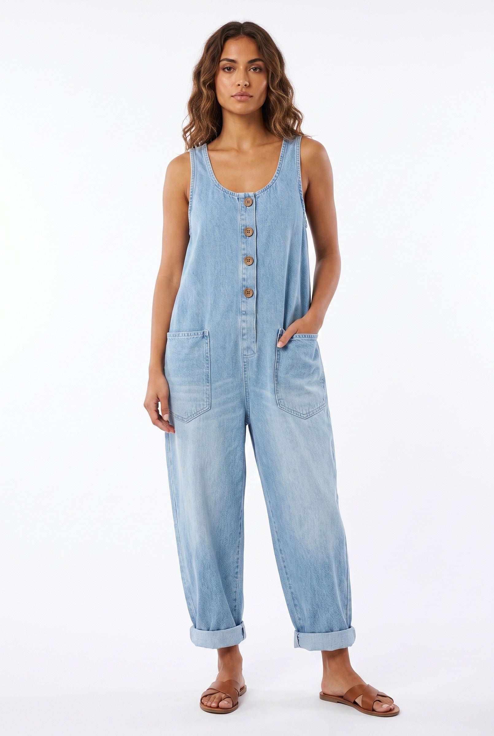 Women's Coordinated Denim Utility Jumpsuit | Wren & Co.