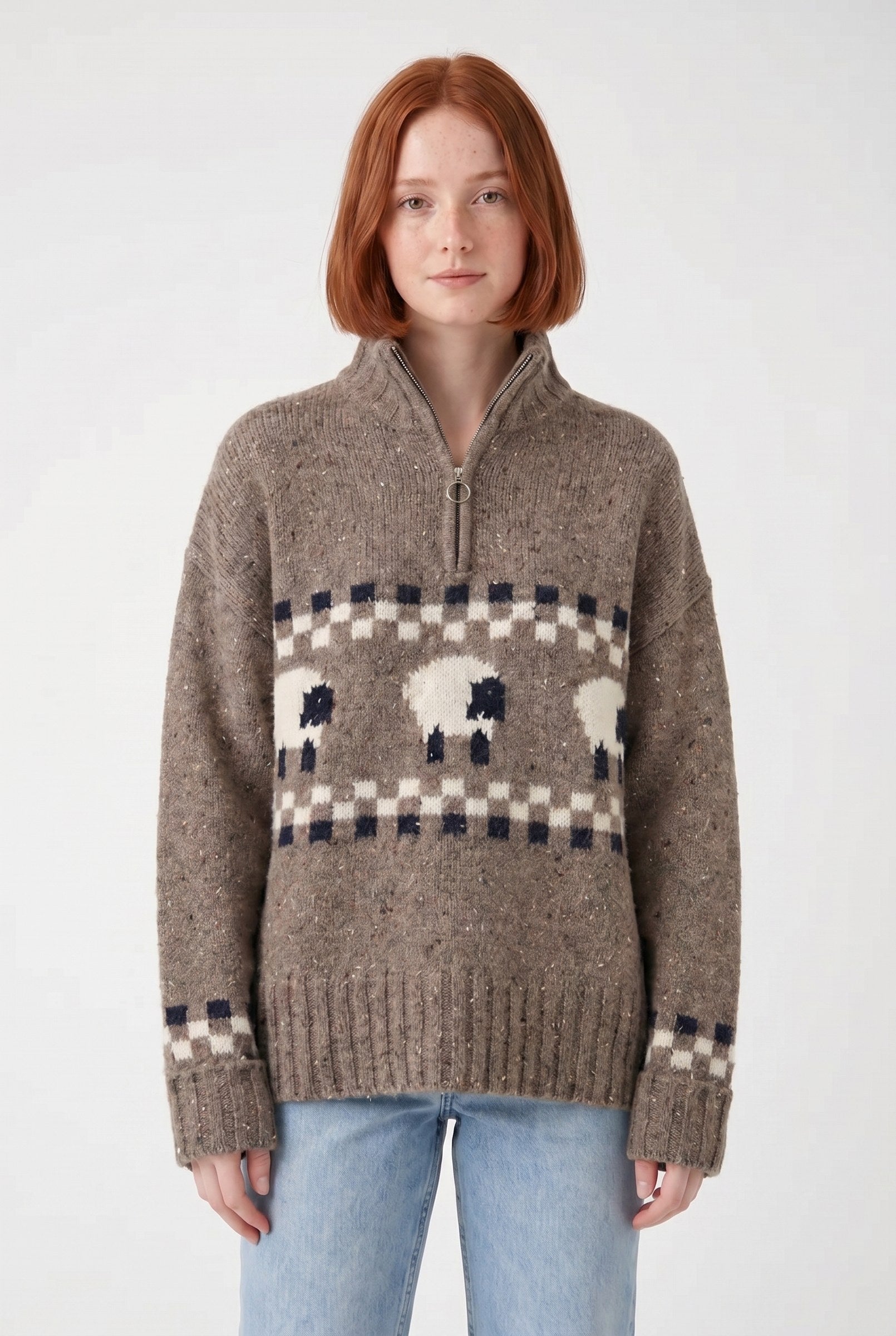 Women's Effortless Sheep Half-Zip Heritage Jumper | Wren & Co.