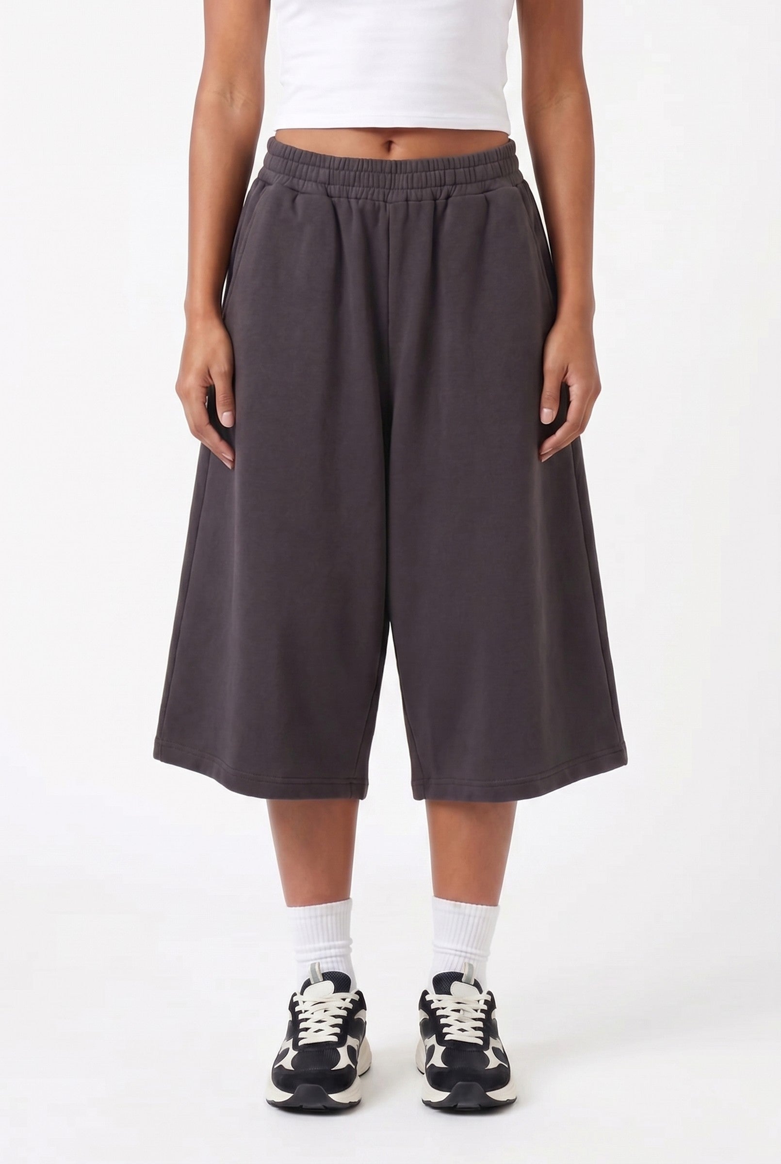 Women's Relaxed Pleated Baggy Sweat Shorts | Wren & Co.