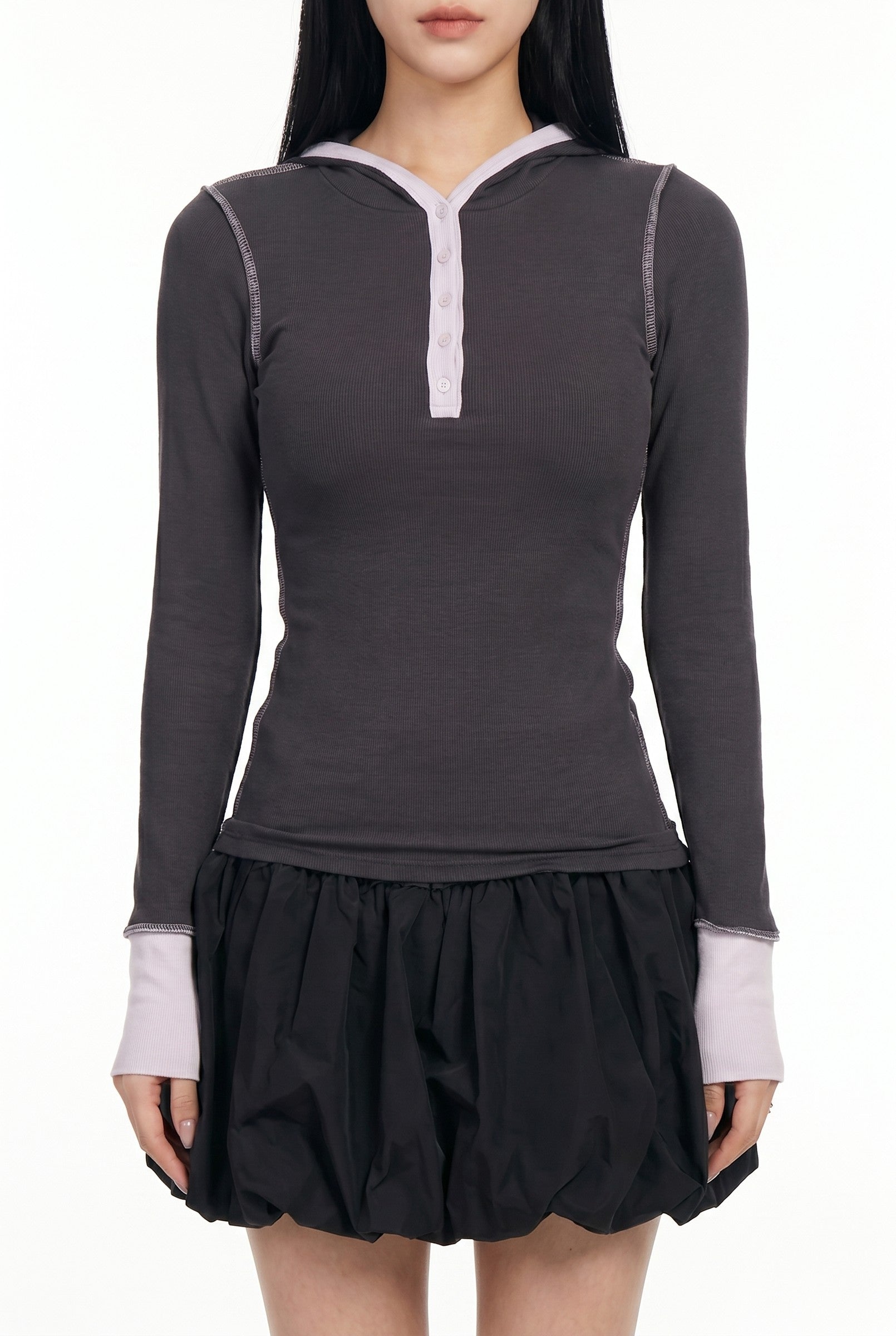 Women's Everyday Hooded Henley Long Sleeve Top | Wren & Co.