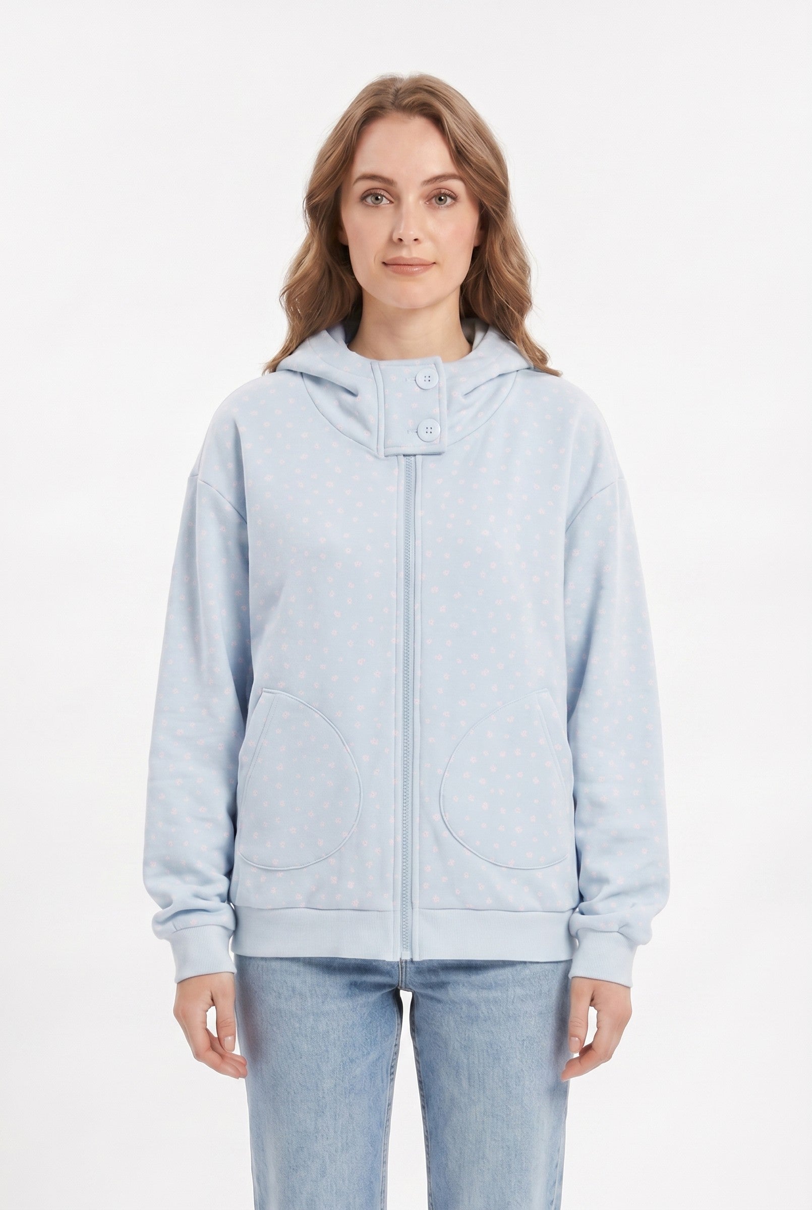 Women's Relaxed Oversized Floral Hooded Sweatshirt | Wren & Co.