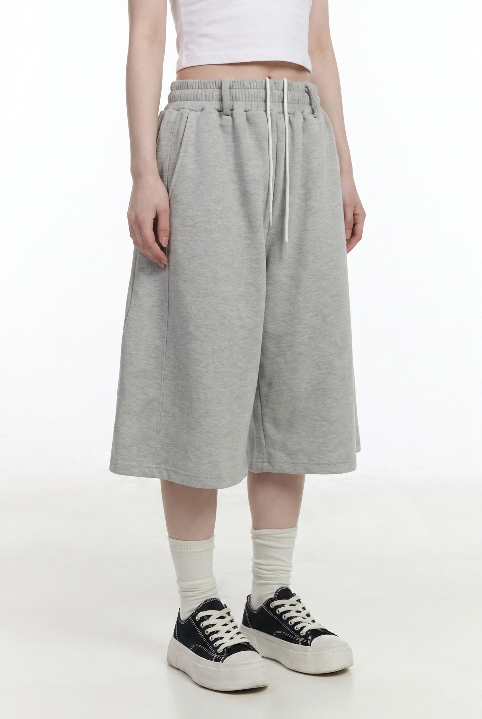 Women's Relaxed Pleated Baggy Sweat Shorts | Wren & Co.