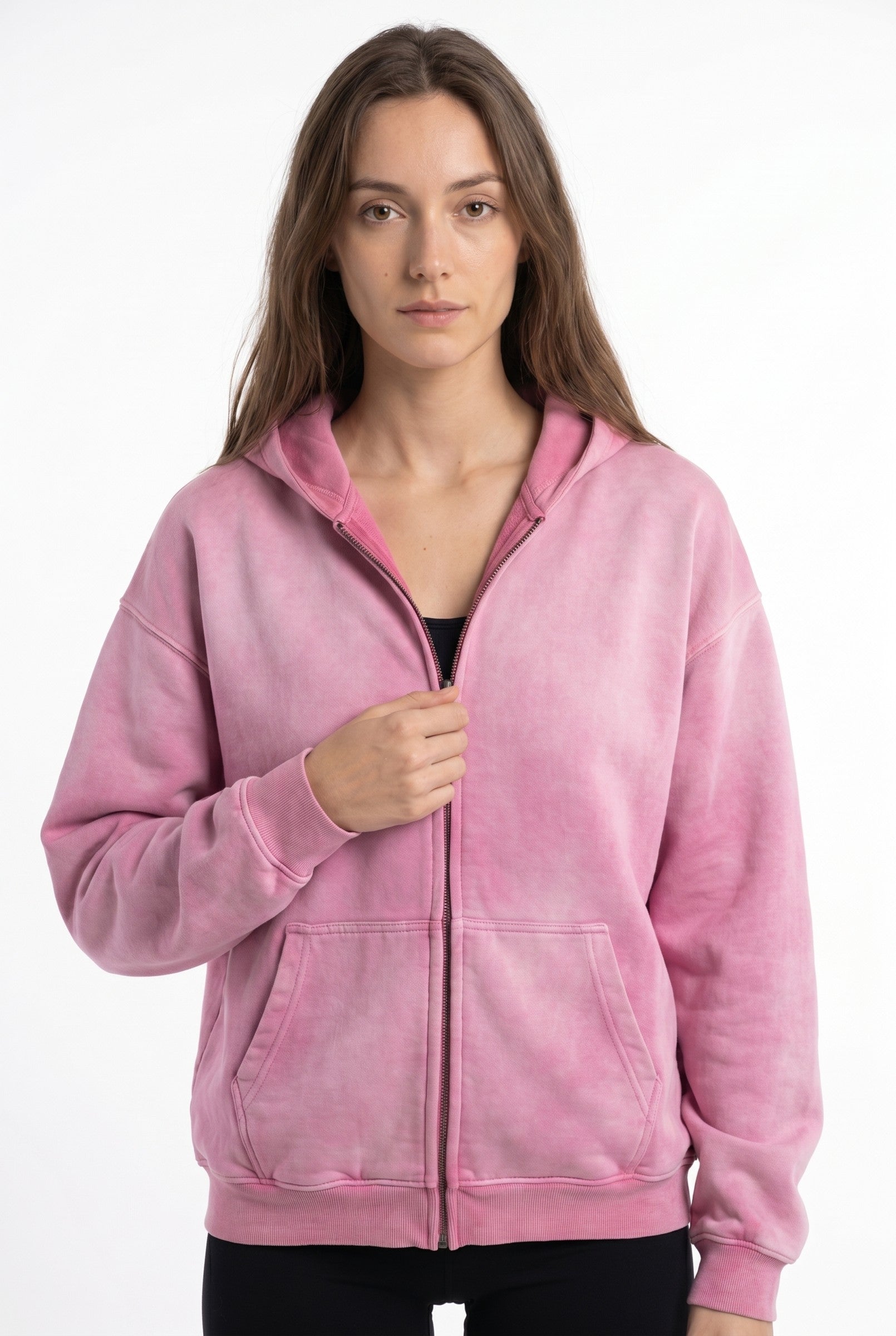 Women's Cozy Acid Wash Zip Hoodie | Wren & Co.