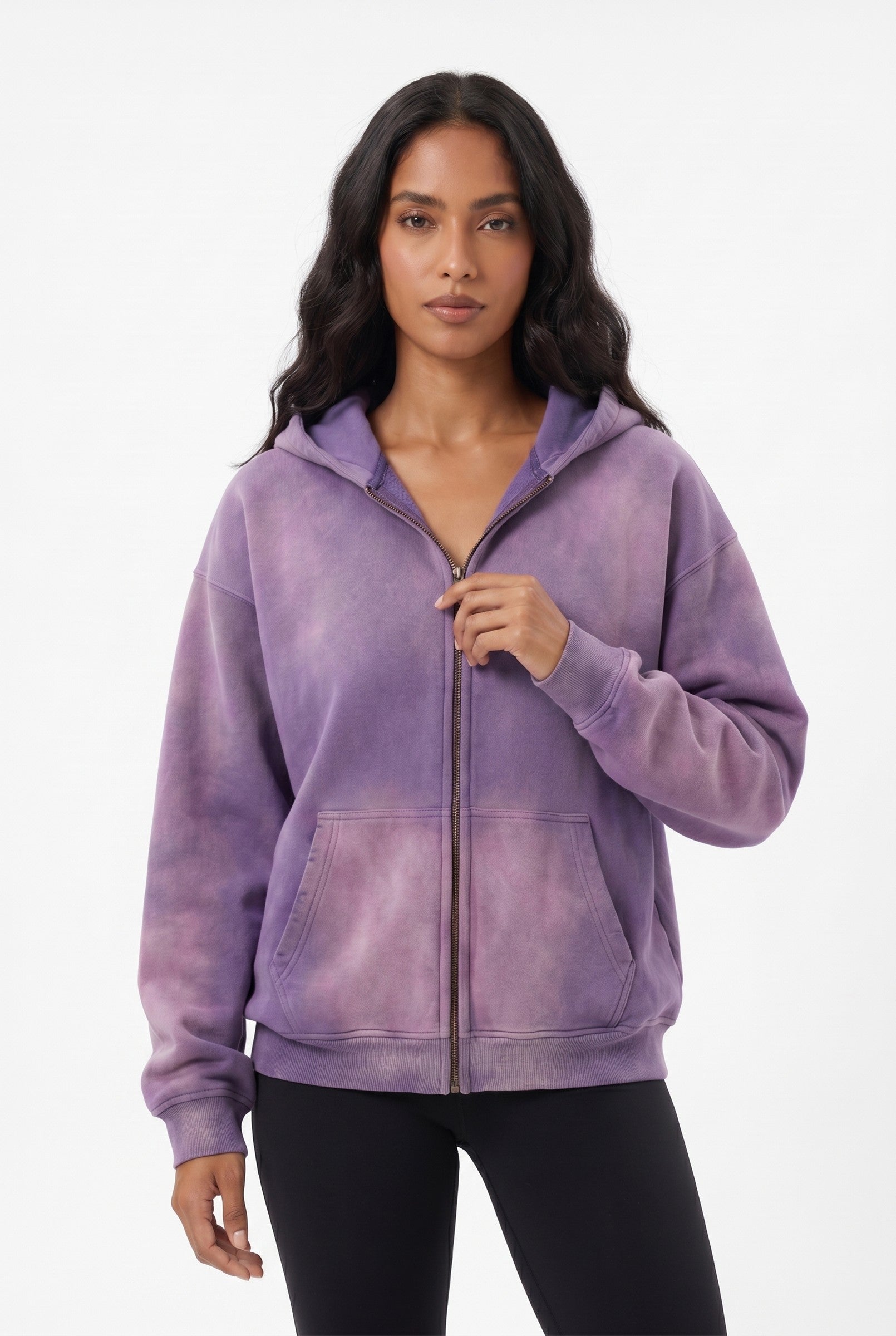 Women's Cozy Acid Wash Zip Hoodie | Wren & Co.