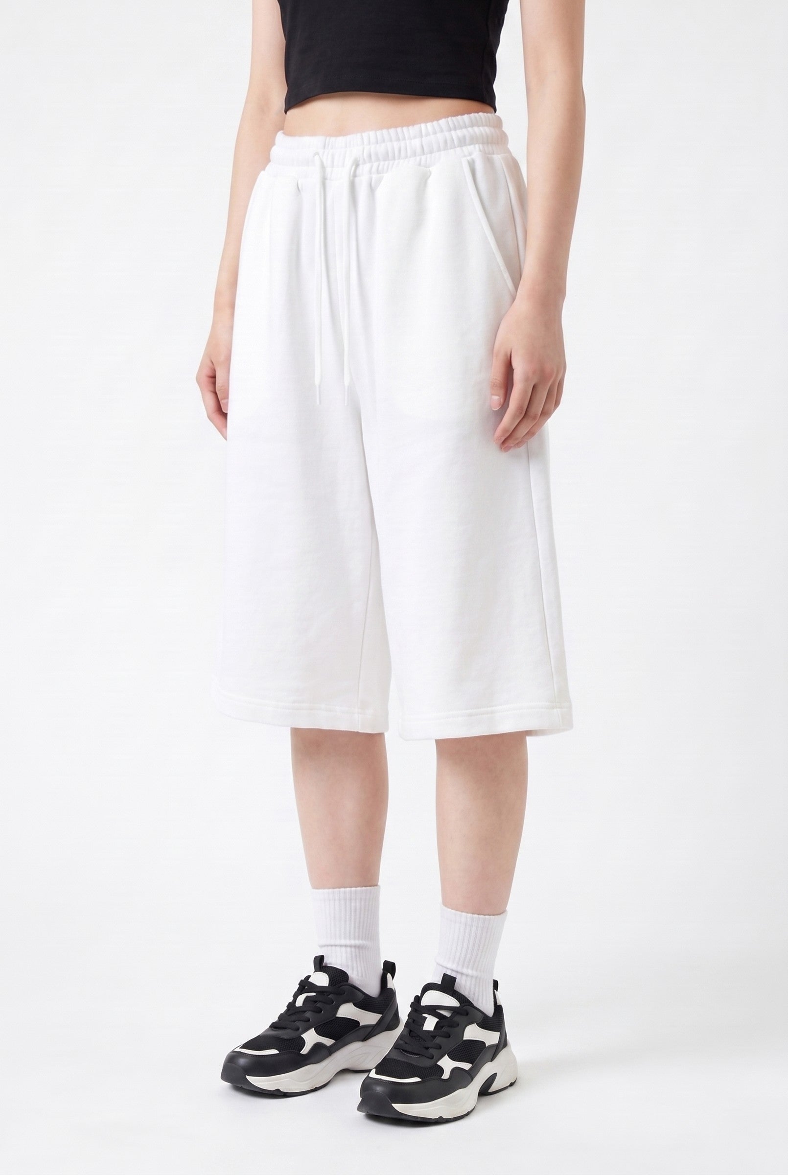 Women's Relaxed Pleated Baggy Sweat Shorts | Wren & Co.