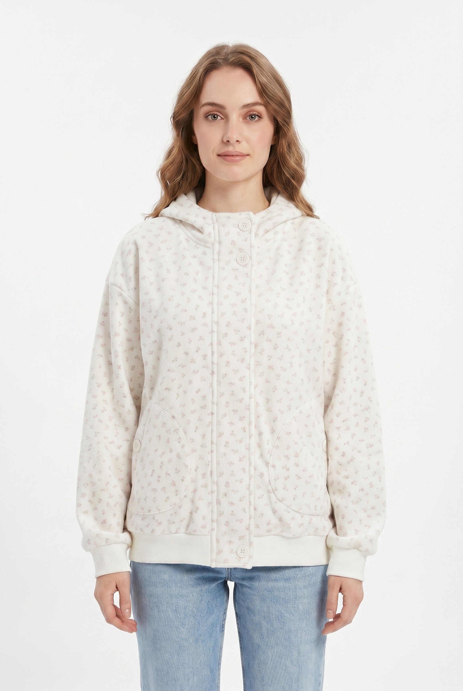 Women's Relaxed Oversized Floral Hooded Sweatshirt | Wren & Co.